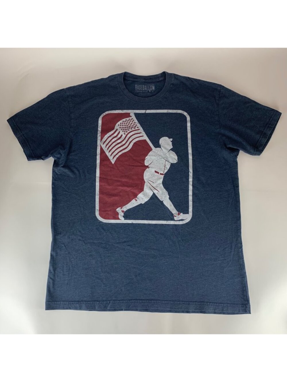 Baseballism Navy Blue Short Sleeve Crewneck Shirt Mens XL
